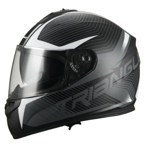 triangle-full-face-dual-visor-matte-black - best motorcycle helmet designs
