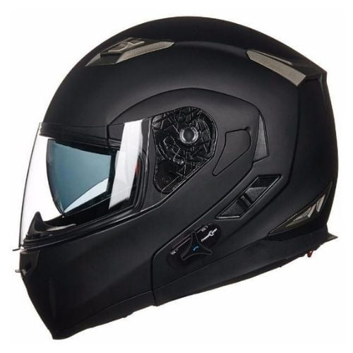 ILM Bluetooth Flip Up Full Face Matte Black - best motorcycle helmet enduro
