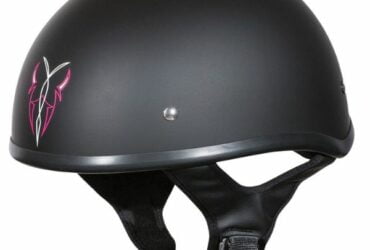 Street & Steel Rebel Open Road Matte Black/Pink Half Helmet